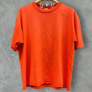 Camiseta corta vintage Jerzees naranja en blanco para hombre talla XL puntada única hecha en EE. UU. - Imagen 1 de 8