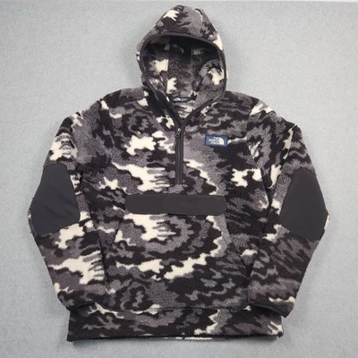 North Face Campshire Pullover Hoodie Mens Medium Black Gray Camouflage Jacket - Image 1 of 4