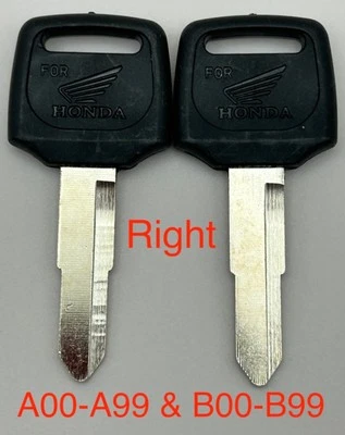 2 Key Blanks Honda Gyro Hawk NT650 Magna Nighthawk Rebel 250 Shadow Ace 500 600 - Image 1 of 2