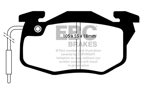EBC Yellowstuff Front Brake Pads for Peugeot 106 1.1 (91 > 03) - Image 1 of 1