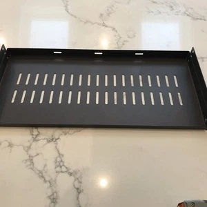 1U 205mm DEEP BLACK RACKMOUNT SHELF FOR 19 INCH RACK Racks AV racks Cabinets - Photo 1/2