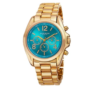 Women's Akribos XXIV AK760YGTQ Multifunction Turquoise Dial Bracelet Watch - Picture 1 of 7