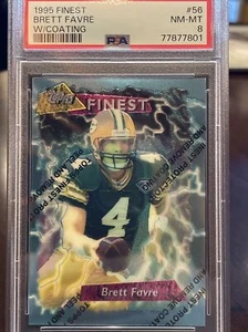 Topps Finest Brett Favre 1995 con recubrimiento grado #56 PSA 8 empaquetadores - Imagen 1 de 2