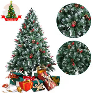 Künstlicher Weihnachtsbaum 150 180 210 cm Christbaum Tannenbaum Schnee Grün LED - Bild 1 von 190