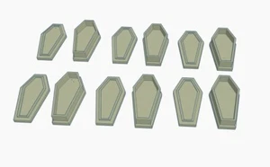 28mm Stone Coffins x6 dnd Frostgrave pathfinder dungeons and dragons  - Picture 1 of 2