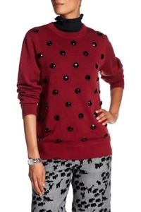 NEW Marc Jacobs Long Sleeve Crew Neck Sweater in Burgundy - Size M #S4972 - Picture 1 of 6
