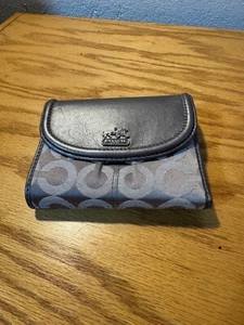 Coach Geldbörse schwarz Canvas Doppelfaltung, Karte, Münze 205 - Bild 1 von 4