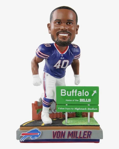 VON MILLER Buffalo Bills NFL “Next Stop” Bobblehead #/222 NIB! Cover