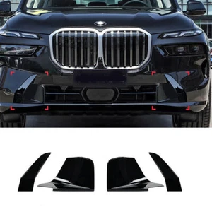 4*Gloss Black Front Bumper Nostril Guard Molding Cover Trim For BMW X7 2023-2024 - Picture 1 of 6
