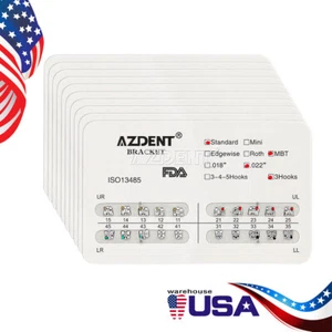 USA AZDENT Staffe ortodontiche in metallo dentali parentesi graffe standard MBT.022 ganci 3 - Foto 1 di 12