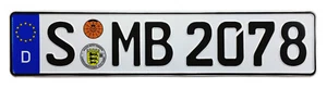 Mercedes Stuttgart Rear German License Plate by Z Plates wtih Unique Number NEW - Picture 1 of 3