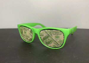 NJ Lottery Promotional Sunglasses Lime Green Money Overlay New Jersey Plastic