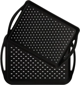 TOPZEA 2 Pack Non Slip Serving Tray with Handle, Plastic Cafeteria Tray Fast Foo - Picture 1 of 12