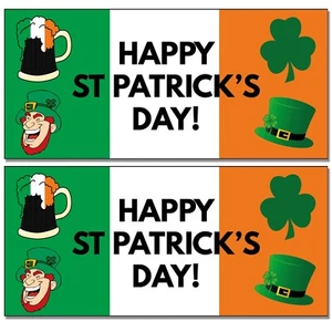 St Patricks Day Decorations Banners Party Poster Pack of 2- Ireland Irish - Picture 1 of 12