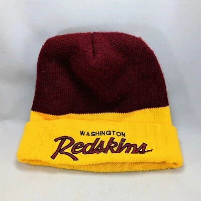 Chapéu Washington Redskins malha gorro inverno escrita soletrar vintage anos 90 especificações esportivas - Imagem 1 de 4