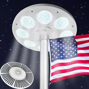 Solar Flag Pole Lights Outdoor Dusk to Dawn 26-136 LED Waterproof Flagpole Light - Picture 1 of 13