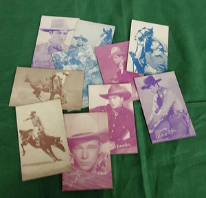 Tarjetas arcade de exhibición de actores del oeste de vaqueros Gene Autrey Roy Rogers Holt Tyler - Imagen 1 de 7