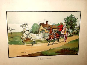1904 GEORGE H HARRINGTON WATERCOLOR ORIGINAL PRINT IN HIGH FEATHER 20 X 25 INCH - Picture 1 of 3