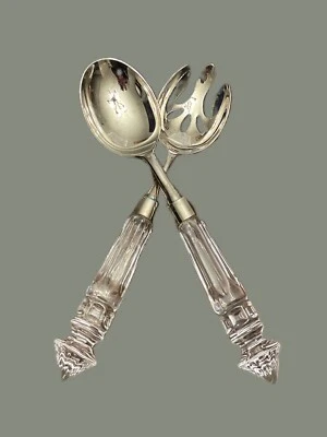 Juego de 2 cucharas para servir ensalada con mango de cristal Shannon diseños de Irlanda Foto 1 de 3