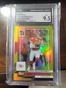 PATRICK MAHOMES II 2022 Donruss GOLD PRESS PROOF PREMIUM! #275 CGC 9.5 MINT + - Picture 1 of 2