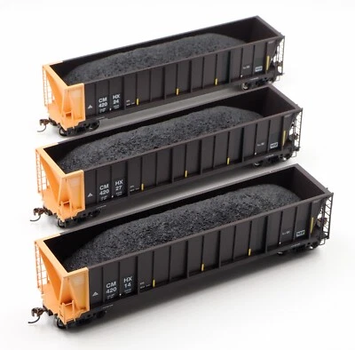 Athearn RTR HO Carmath Inc Bathtub Coal Scrap Gondola CMHX - 3 Pack - Image 1 of 4