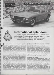 1967 Jensen Interceptor: 6-seitiges Motormagazin Straßentest - Bild 1 von 7