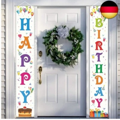 Geburtstagsbanner Deko, Happy Birthday Tür Banner Hintergrund für Kind, Junge u - Bild 1 von 4