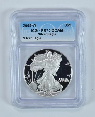 2005-W American Silver Eagle PR70 DCAM ICG *2866 - Image 1 of 4