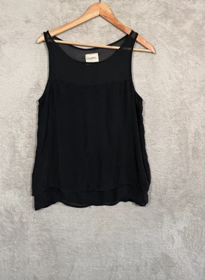 Camiseta sin mangas Gypsy 05 de seda para mujer talla L negra 100 % seda boho minimalista Foto 1 de 4