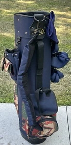 Vintage Hot Z By Palmer Golf Bag Navy Blue With Colorful Patterns - Picture 1 of 13