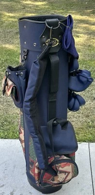 Vintage Hot Z By Palmer Golf Bag Navy Blue With Colorful Patterns - Image 1 of 4