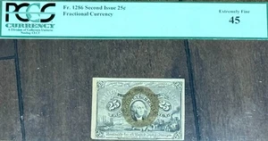 1863 Second Issue 5 Cents Union Fractional Currency FR#1233 Civil War, PCGS XF45 - Picture 1 of 5