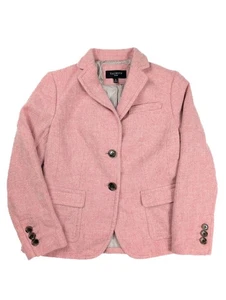 Talbots Pink Wool Blend Herringbone Surgeon Cuff Blazer Women's Size 2P - Picture 1 of 6