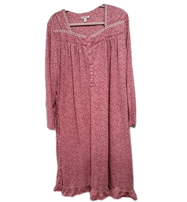 Secret Treasurrs 3X Vestido Vals Maxi Manga Larga Pradera Rosa Paisley Encaje Botón Foto 1 de 4