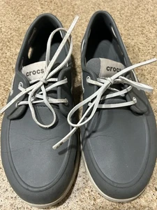 Crocs Classic Boat Shoes Men's Size 10 Loafers 206338 Gray  Comfort - Picture 1 of 11