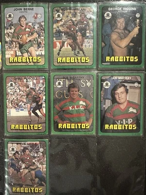 **1978 RABBITOS TEAM Card Lot Scanlens Rugby League NRL 7 CARDS** - image 1 of 4