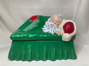 Vintage Alberta's Molds Inc 1953 Sleeping Santa Claus Candy Dish Hand Painted - Picture 1 of 8