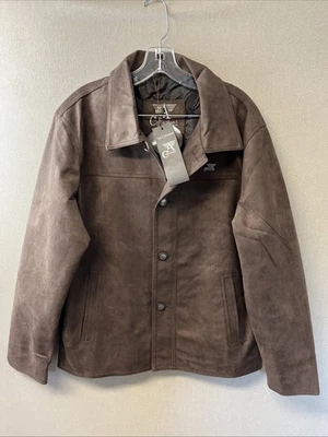 NUEVA Chaqueta de Gamuza Para Hombres A Collezioni Italia Marrón Oscuro Abotonada Talla L D1206333 Foto 1 de 4