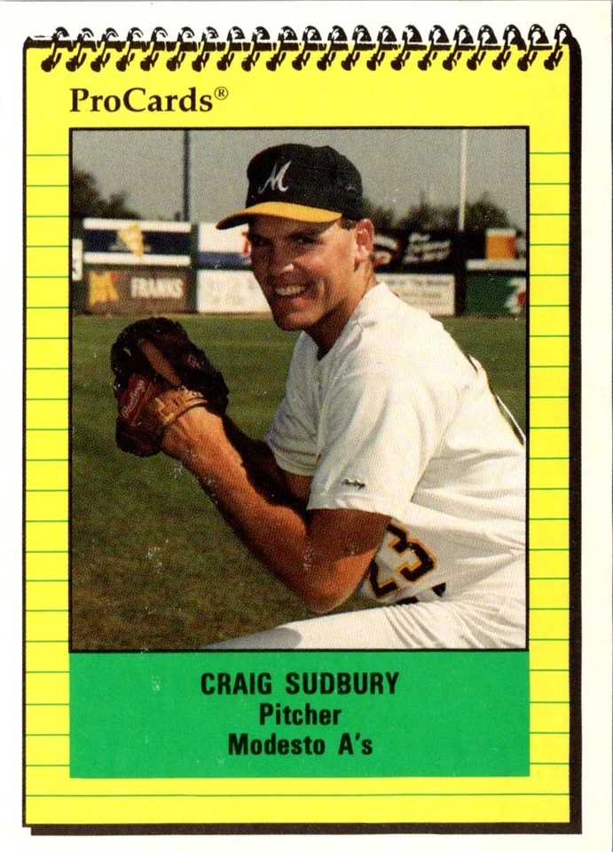 1991 ProCards Craig Sudbury #3089 Modesto A's Baseball Card - Image 1 of 2