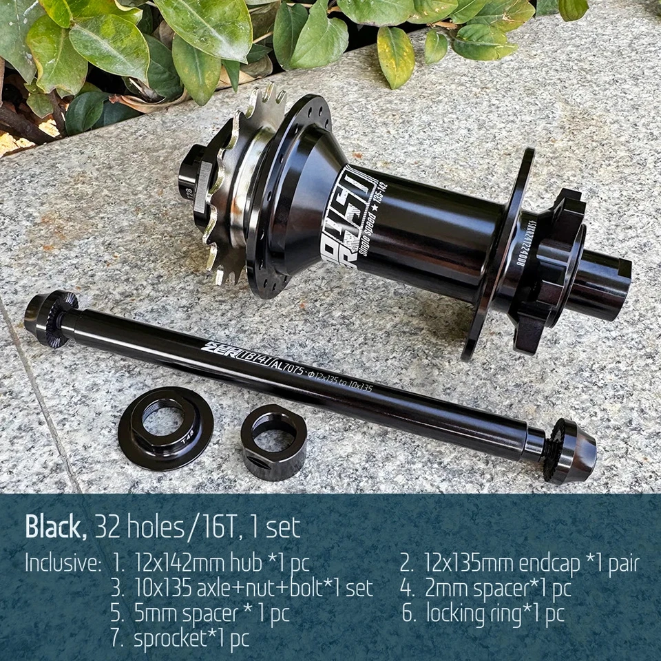 Buje trasero eje pasante 32H 120 clic de una sola velocidad BMX MTB bicicleta bujes de freno de disco Foto 1 de 4