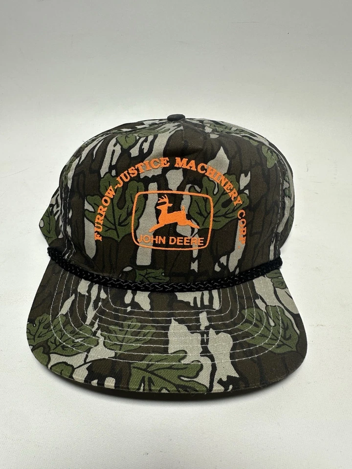 Vintage K Products USA John Deere Duck Camo Hat Patch Snapback Amazing Cond! - Image 1 of 4