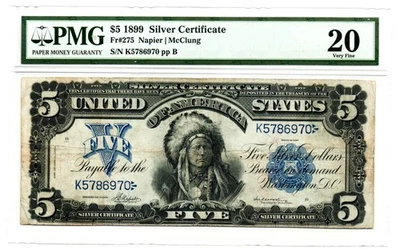Fr. 275 1899 Silver Certificate PMG Very Fine 20 - Image 1 of 2