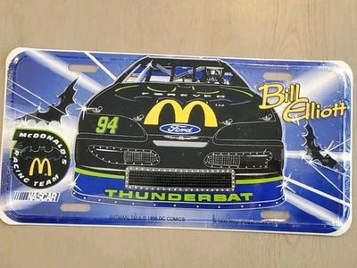 1995 Bill Elliott #94 BATMAN THUNDERBAT McDonald’s License Plate b17 - Image 1 of 2