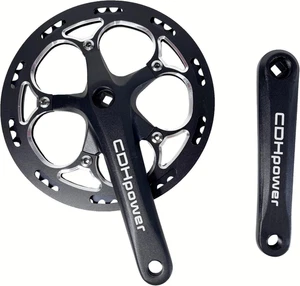 Juego de bielas de bicicleta de una sola velocidad 52T protector de plato de aluminio, juego de brazo de manivela 170 mm/130 mm B - Imagen 1 de 12