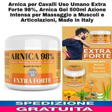 Arnica x Cavalli Uso Umano 98% 500ml, Gel FORTE,x Massaggi Dolori Muscolari