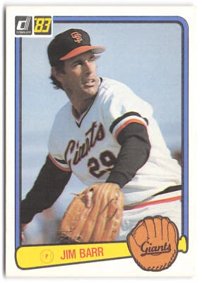 1983 Donruss #398 Jim Barr - Image 1 of 2