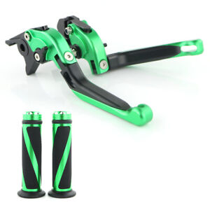 Clutch Brake Levers and Grips Fit For Kawasaki Ninja 650R ER-6F 2009-2016 Green