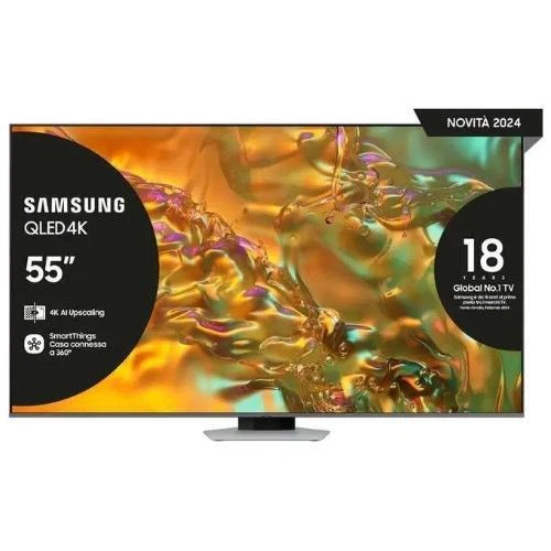 SAMSUNG QE55Q80DATXZT TV 55" QLED SMART TV 4K UHD AI UPSCALING CLASSE F