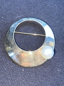 Vintage 60er Sarah Coventry Mod Offset Kreis Kunstperlen Brosche Modeschmuck - Bild 1 von 4