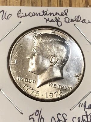1976 Bicentennial Half Dollar Obverse Is Proof-like,The Reverse Is 5%off Center - Image 1 of 4